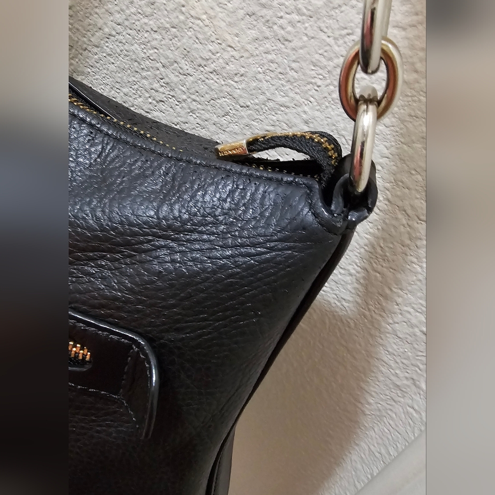 Coach F34823 Mae Black Pebble Leather Crossbody Bag EUC - Picture 8 of 16